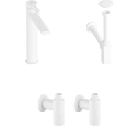 Высокий смеситель для накладной раковины Wellsee ONCE! and forever в наборе 4 в 1 201000160