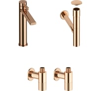 Высокий смеситель для накладной раковины Wellsee ONCE! and forever в наборе 4 в 1 201000179