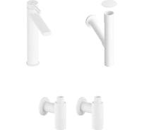 Высокий смеситель для накладной раковины Wellsee ONCE! and forever в наборе 4 в 1 201000180