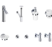 Высокий смеситель для накладной раковины Wellsee ONCE! and forever в наборе 8 в 1 201000376