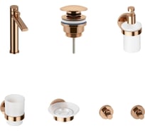 Высокий смеситель для накладной раковины Wellsee ONCE! and forever в наборе 6 в 1 201000239