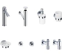 Высокий смеситель для накладной раковины Wellsee ONCE! and forever в наборе 8 в 1 201000396