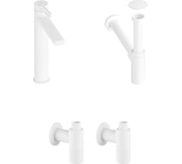 Высокий смеситель для накладной раковины Wellsee ONCE! and forever в наборе 4 в 1 201000140