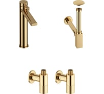 Высокий смеситель для накладной раковины Wellsee ONCE! and forever в наборе 4 в 1 201000158