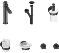 Высокий смеситель для накладной раковины Wellsee ONCE! and forever в наборе 7 в 1 201000332