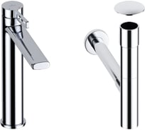 Высокий смеситель для накладной раковины Wellsee ONCE! and forever в наборе 3 в 1 201000076