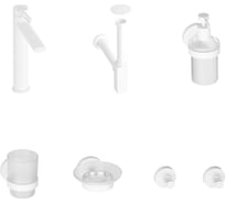 Высокий смеситель для накладной раковины Wellsee ONCE! and forever в наборе 7 в 1 201000325