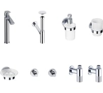 Высокий смеситель для накладной раковины Wellsee ICON! for life в наборе 8 в 1 201000411