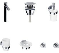 Высокий смеситель для накладной раковины Wellsee ICON! for life в наборе 6 в 1 201000231