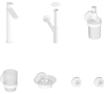 Высокий смеситель для накладной раковины Wellsee ICON! for life в наборе 7 в 1 201000310