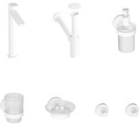 Высокий смеситель для накладной раковины Wellsee ICON! for life в наборе 7 в 1 201000295