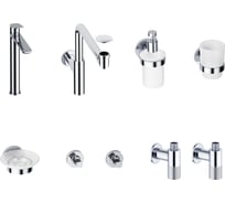 Высокий смеситель для накладной раковины Wellsee ICON! for life в наборе 8 в 1 201000431