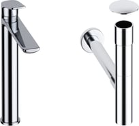 Высокий смеситель для накладной раковины Wellsee ICON! for life в наборе 3 в 1 201000071