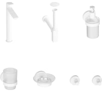 Высокий смеситель для накладной раковины Wellsee ICON! for life в наборе 7 в 1 201000300