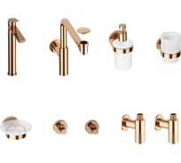 Высокий смеситель для накладной раковины Wellsee ICON! for life в наборе 8 в 1 201000434