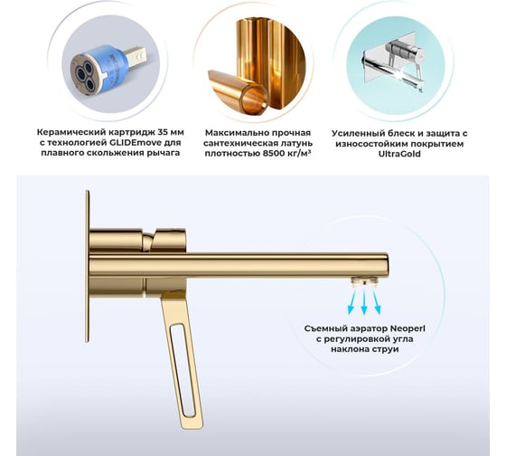 Встраиваемый смеситель для раковины Wellsee ONCE! and forever в наборе 7 в 1 201000508