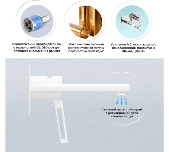 Встраиваемый смеситель для раковины Wellsee ONCE! and forever в наборе 7 в 1 201000510