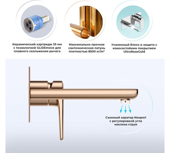 Встраиваемый смеситель для раковины Wellsee ICON! for life в наборе 7 в 1 201000504