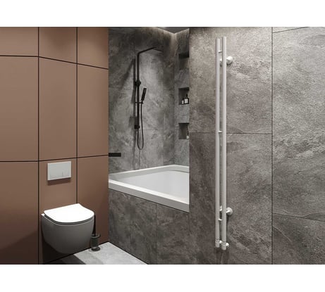 Водяной полотенцесушитель GUARDO STRETTO 1800x82 с 2 перекладинами белый матовый RAL 9016 STRETTO 1885 R9016(М)