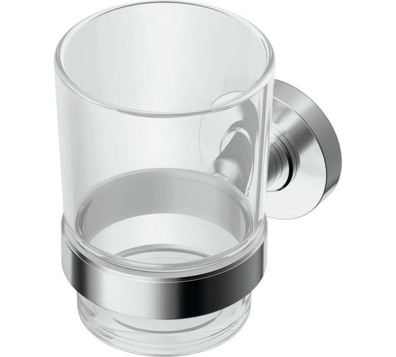 Стакан с держателем Ideal Standard IOM , прозрачное стекло, хром A9121AA 1