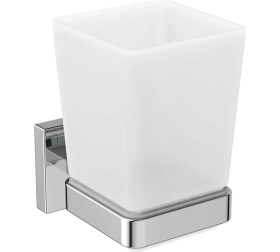 Стакан с держателем Ideal Standard IOM SQUARE , матовое стекло, настенный, хром E2204AA 1