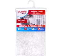 Штора для ванной комнаты wet stones с 3d-эффектом водонепроницаемая, 180x180 см, home, LAIMA 608449