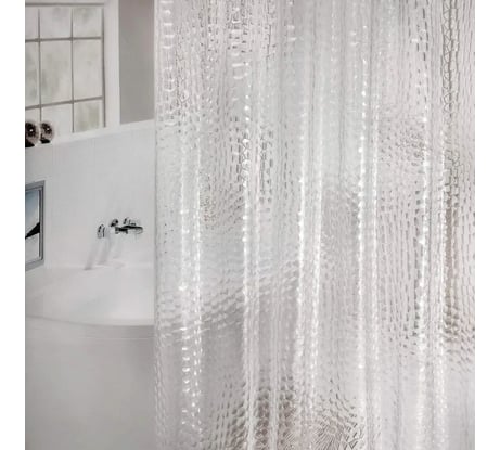 Штора для ванной комнаты LAIMA Crystal wall с 3d-эффектом водонепроницаемая, 180x180 см, home 608451
