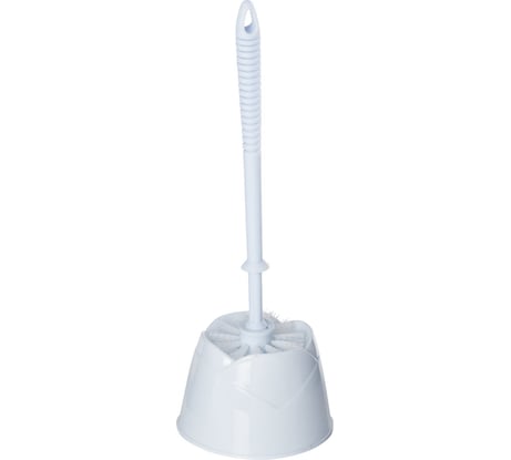 Ерш для унитаза ЛЮБАША, с подставкой, пластиковый, белый, 880323