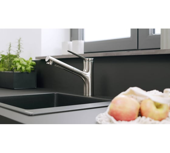 Кухонный смеситель HANSGROHE HG Zesis M33 однорычажный, 150 с вытяжным душем, 2jet, sBox lite 74803000