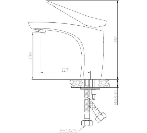 Смеситель для умывальника AV Engineering латунь, D35 AVZAN1-A264-250