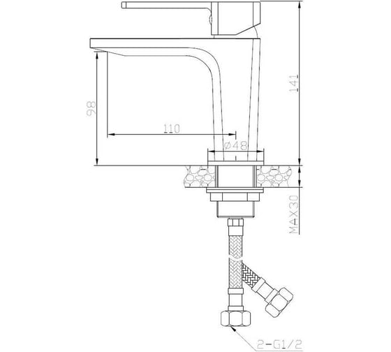 Смеситель для умывальника AV Engineering латунь, D35 AVWAW1-A274-244