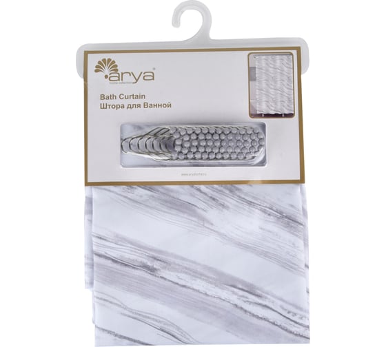 Штора для ванной Arya Home arya marble 180x180 см белый 8680943228987