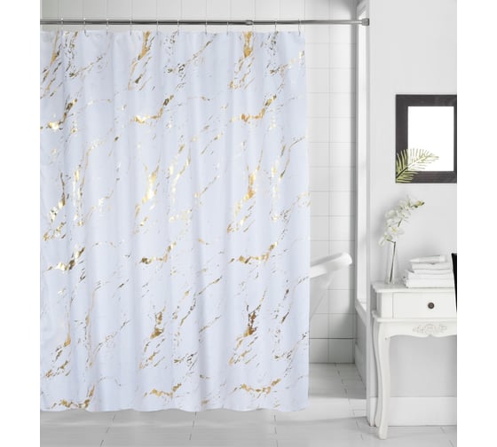 Штора для ванной Arya Home brock 180x180 см белый 8680943229007 1