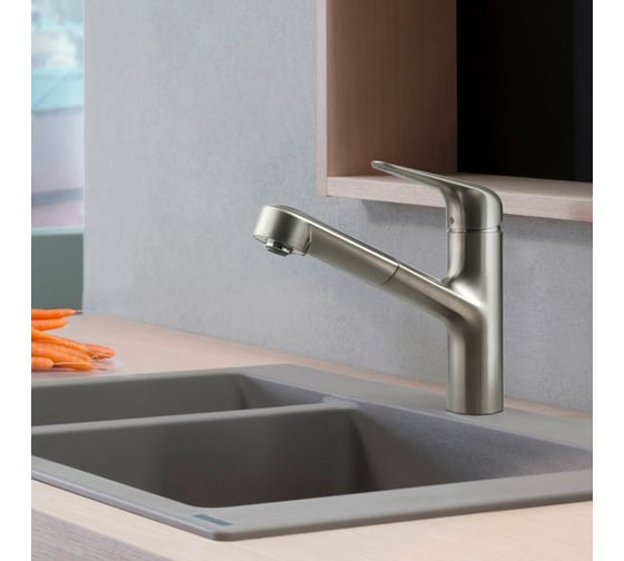Кухонный смеситель HANSGROHE HG Focus M42 однорычажный, 150, с вытяжным изливом, 1jet 71814800