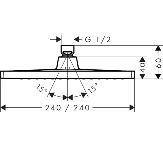 Верхний душ Hansgrohe Crometta E 240 1jet 26726670