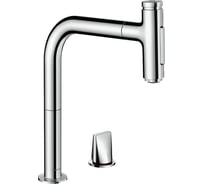 Кухонный смеситель Hansgrohe Metris Select M71 M7120-H200 однорычажный, на 2 отверстия, с вытяжным изливом 73819000