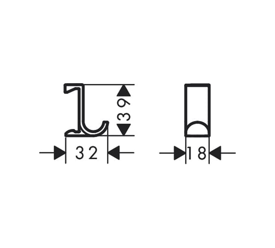 Широкий крючок Hansgrohe WallStoris 27914700