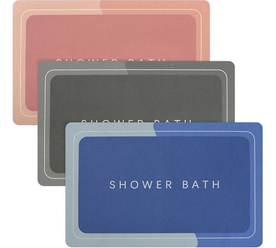 Коврик для ванной комнаты МУЛЬТИДОМ 50x80 см, 3 цвета, прямоугольный VL34-237 1