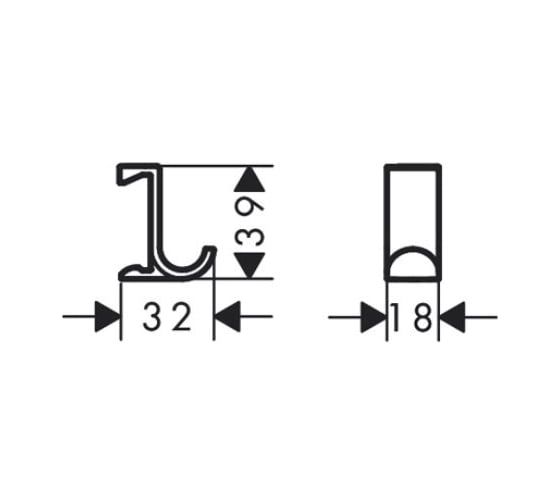 Широкий крючок Hansgrohe WallStoris 27914670
