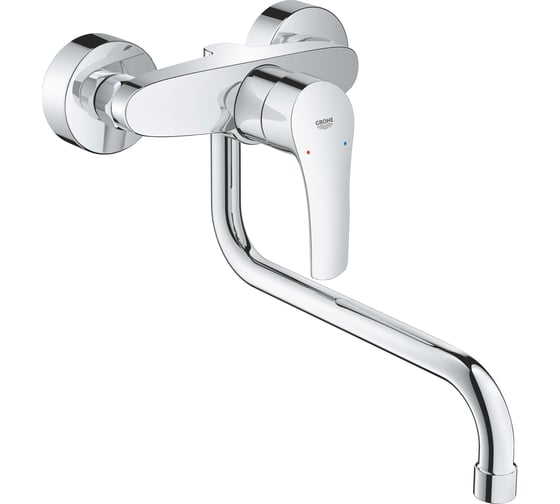 Смеситель для кухонной мойки Grohe Eurosmart настенный монтаж, вынос излива 276 мм, хром 32224003 1