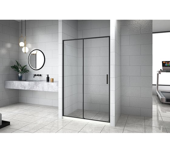 Дверь в нишу Aquanet Pleasure Evo, 1500 мм, черн.анод./прозр. Easy Clean AE65-N150-BT 00312543