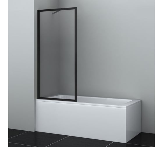 Стеклянная шторка WasserKraft Abens 20w01-80 matt black fixed 20W01-8MB