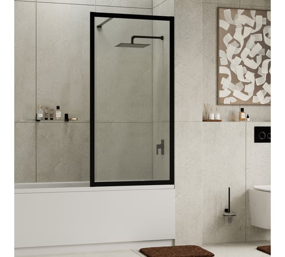 Стеклянная шторка WasserKraft Abens 20w01-80 matt black fixed 20W01-8MB