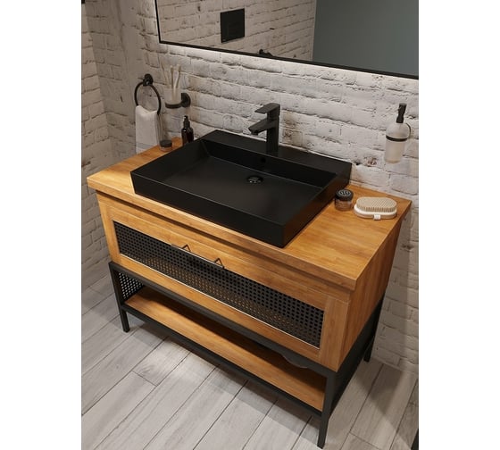 Однорычажный смеситель на умывальник Kludi PURE&STYLE 100, черный матовый, арт. 402903975 УТ008600