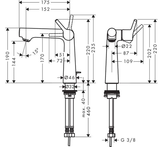 Смеситель для раковины HANSGROHE Talis S 140 72113000 00000044192