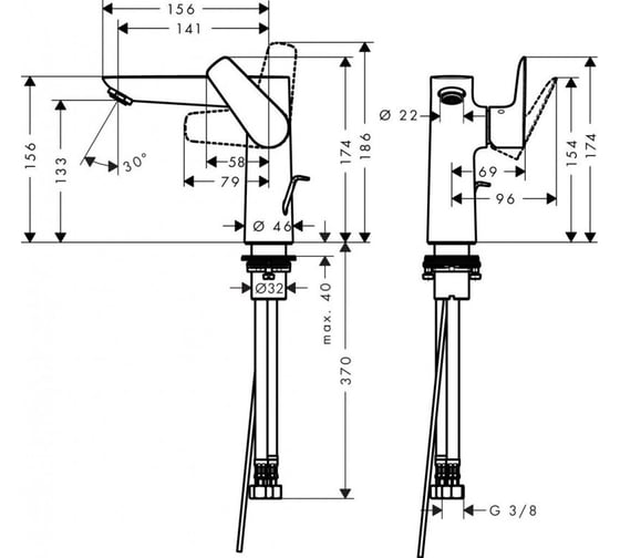 Смеситель для раковины HANSGROHE Talis E 150 71754000 00000044178