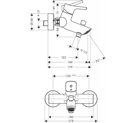 Смеситель для ванны HANSGROHE Talis S 72400000 00000043908