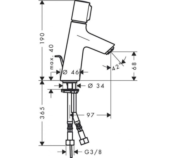 Смеситель для раковины HANSGROHE Talis Select S 80 72040000 00000044186