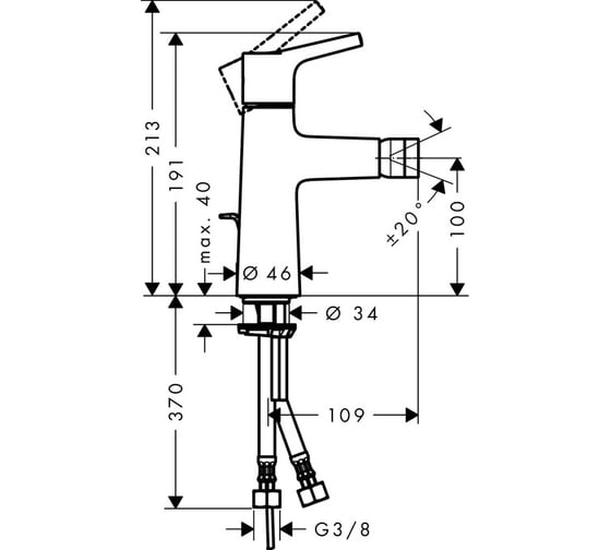 Смеситель для биде HANSGROHE Talis S 100 72200000 00000043784