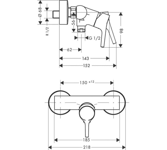Смеситель для душа HANSGROHE Talis S 72600000 00000044200